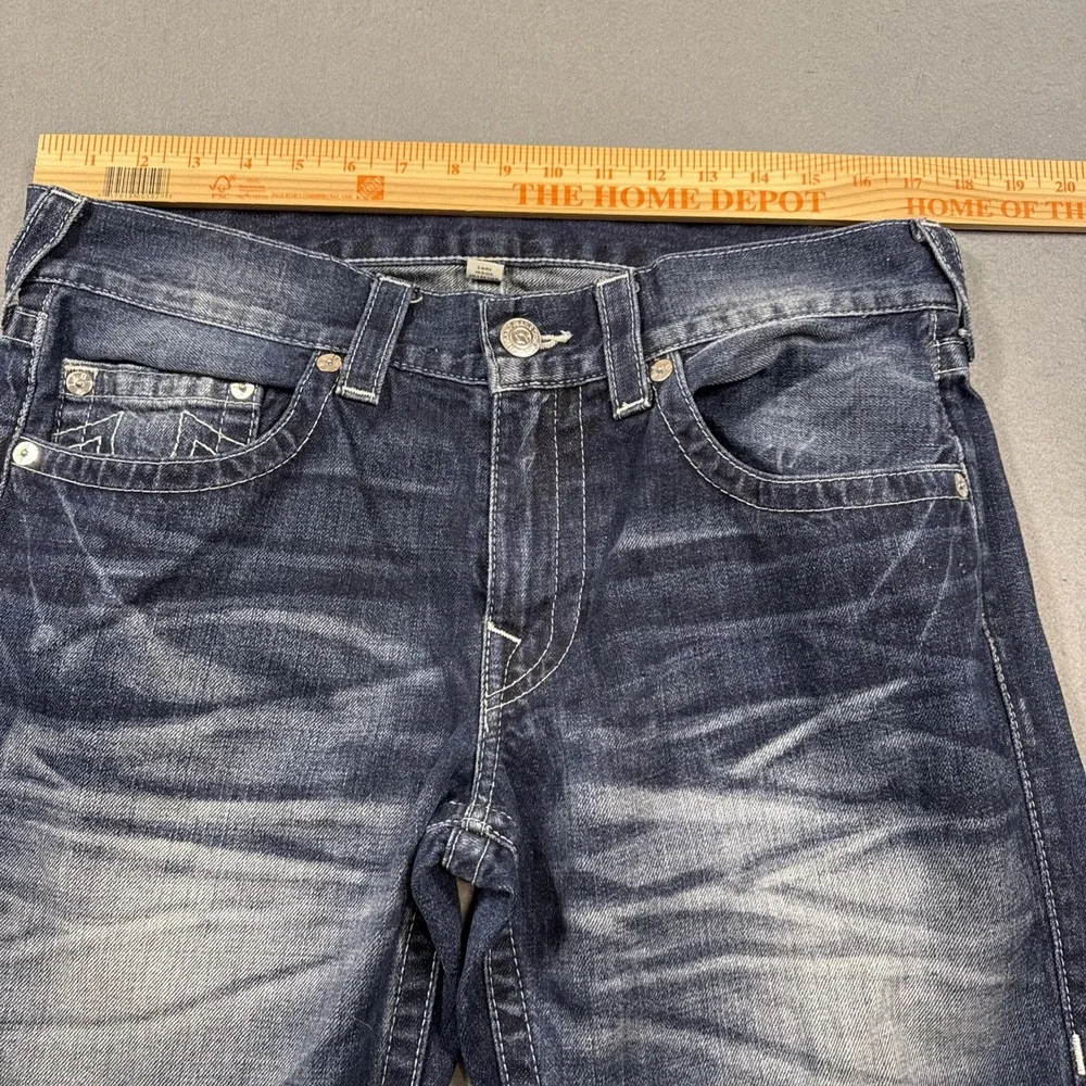 True Religion Super QT Straight NAT SN Jeans Pockets Heavy Stitch WHISKERING